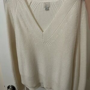 A New Day Women's Ivory V-Neck Sweater
